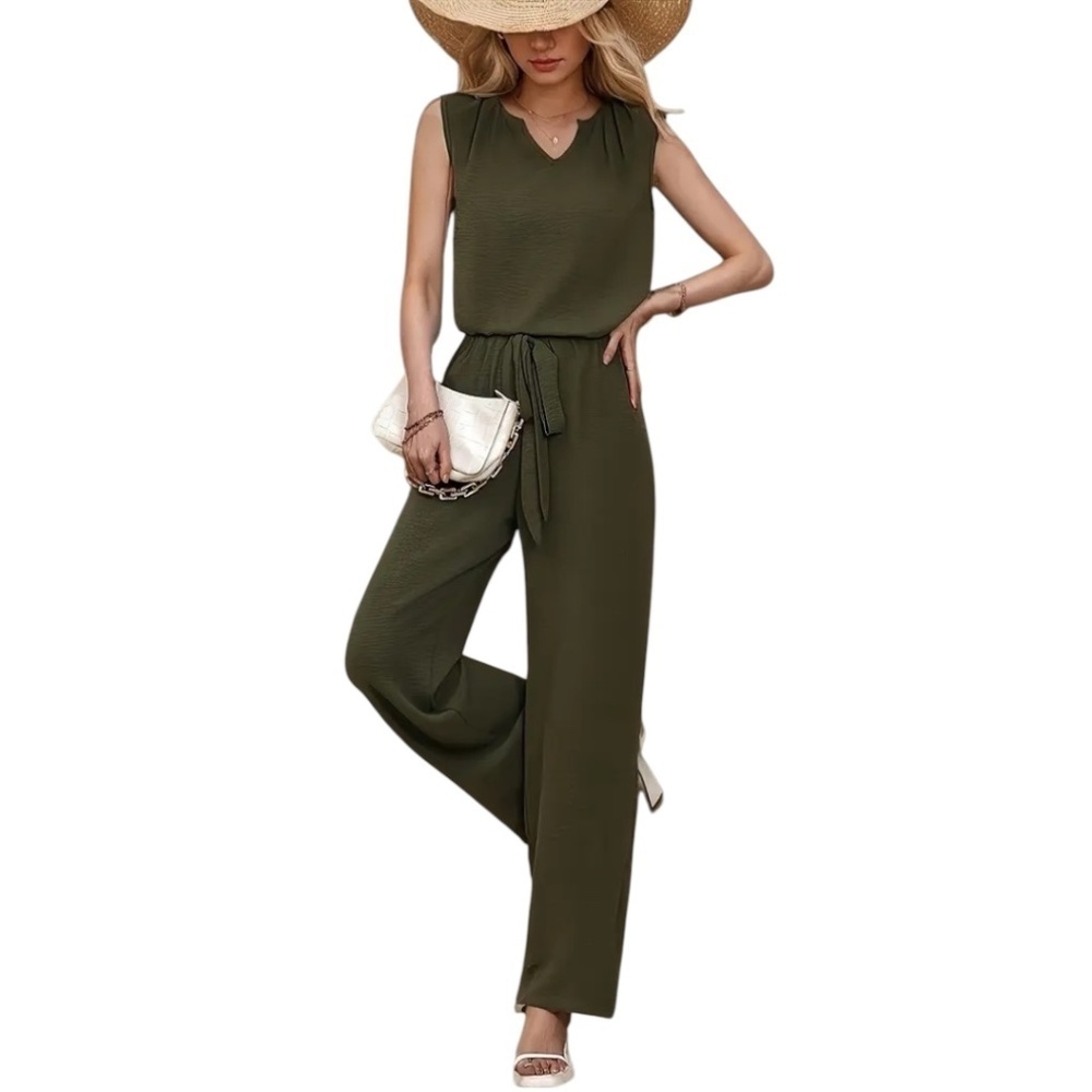 Sleeveless Pants Set Sleeveless Top Long Pants
